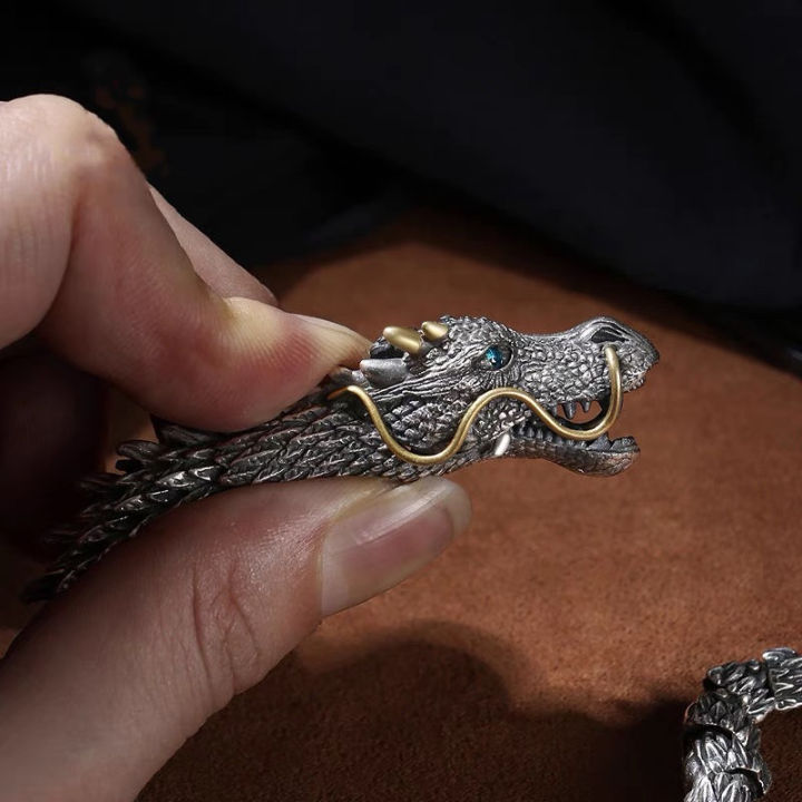 Collectible-grade%20Keel%20Chain%20Three-dimensional%20Dragon%20Bracelet%20Men's%20Domineering%20Dragon%20Head%20Retro%20Style%20Personality%20High%20Value%20-%20Image%208