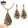 Carat Rhinestone Inlay Necklace Exquisite Peacock Waterdrop Jewelry Set Elegant Necklace Earrings for Women Hypoallergenic Fashionable Gift Women Necklace Earrings Kit. 