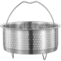 1 Piece Stainless Steel Steamer Basket Metal Steamer Insert Steaming Rack Vegetables Fruit Colander Strainer with Handle Silver. 