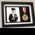 Medal Display Shadow Box - 3 Medal Display case - Perfect Medal Display for Runners, Marathon, Race Winner, Soccer, Football, Gymnastics & All Sports. 