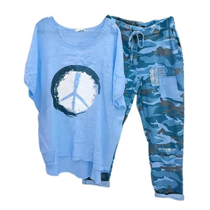 1%20Set%20T-shirt%20Pants%20O-Neck%20Two%20Piece%20Set%20Asymmetrical%20Lace-up%20T-shirt%20Pants%20-%20Image%206