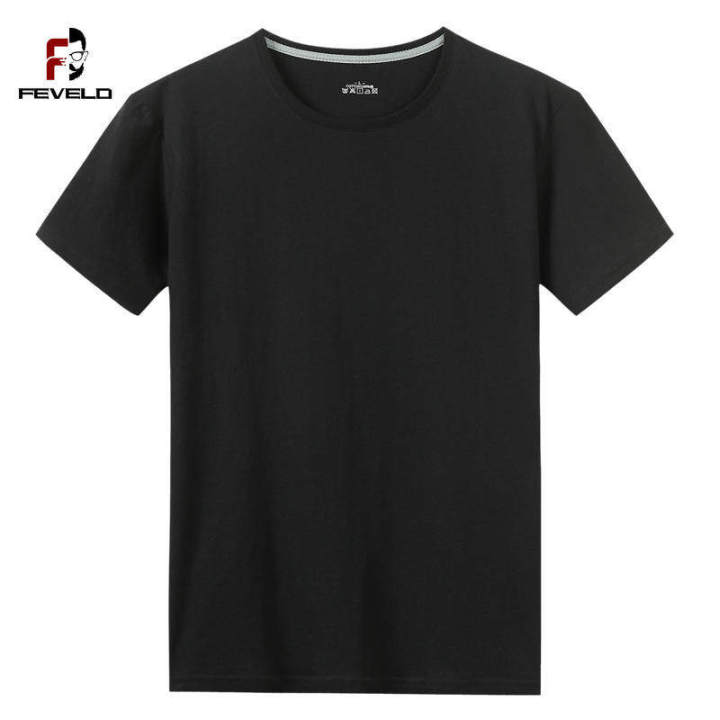 Feveld Summer T-Shirts Men Women 100% Cotton Short Tees Plain Solid Male Female Basic Tshirts O-Neck Slim Fit Tee shirt Young Boy Girl