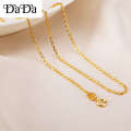 100% Original 22k Saudi Gold pawnable necklace womens skeleton O plain chain accessories gift for women. 