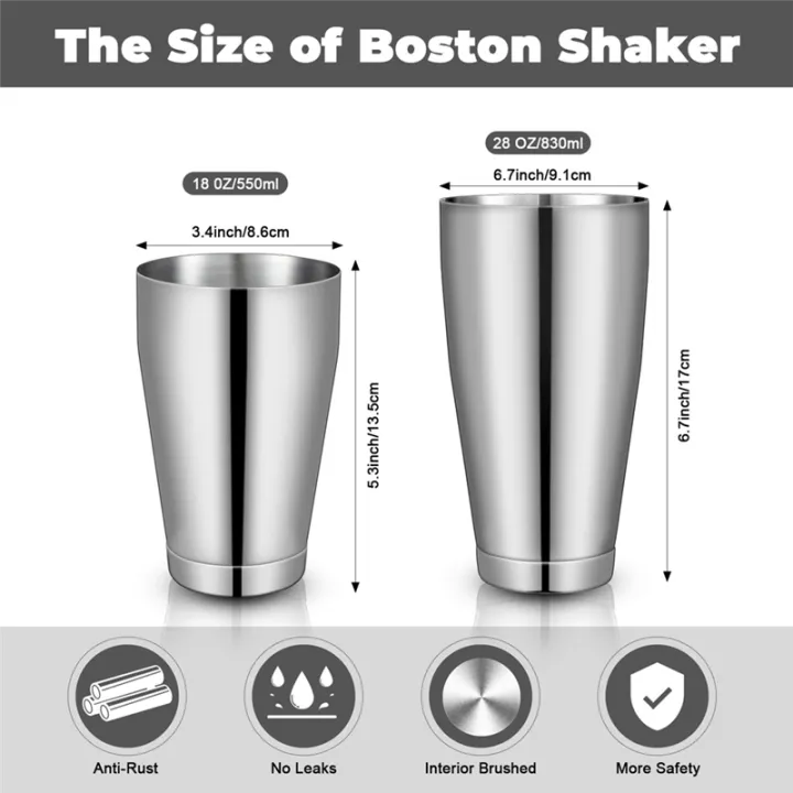 3Sets%20Cocktail%20Shakers%20Professional%20Bar%20Shaker%20Boston%20Shaker%20Set%20Stainless%20Steel%20Shaker%20Drink%20Mixer(Silver)%20Easy%20to%20Use%20-%20Image%203