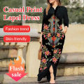 jjmakro Women's Casual Printed Lapel Dress. 