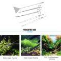 5 Pcs Fishtank Stainless Steel Aquascaping Tools Aquarium Tools Kit Landscaping Cleaning Tool Tweezers Shears Spatula aquarium accessories(with a canvas bag). 