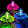 Ground Lighting 1-pieces Solar Fiber Optic Jellyfish Lamp Double Layer Jellyfish Lamp Garden Decoration Lamp. 