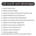 S20 Professional Audio Sound Card with Customize Sound Module Music Card External Audio Interface for Live Sound Card Easy to Use. 