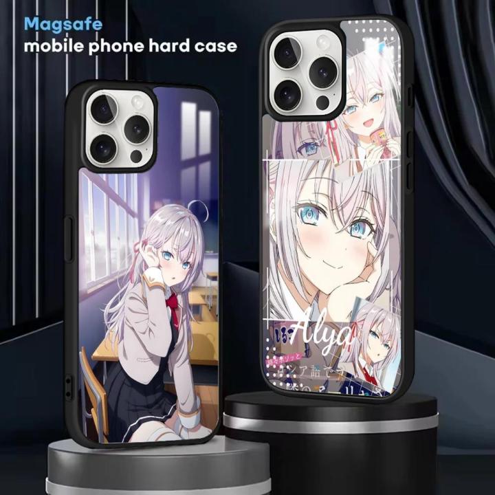 Kawaii Anime Girl A-Alya Phone Case For iPhone 16 15 14 13 12 11 Pro Max Plus Mini Magnetic Magsafe Wireless Charging Cover