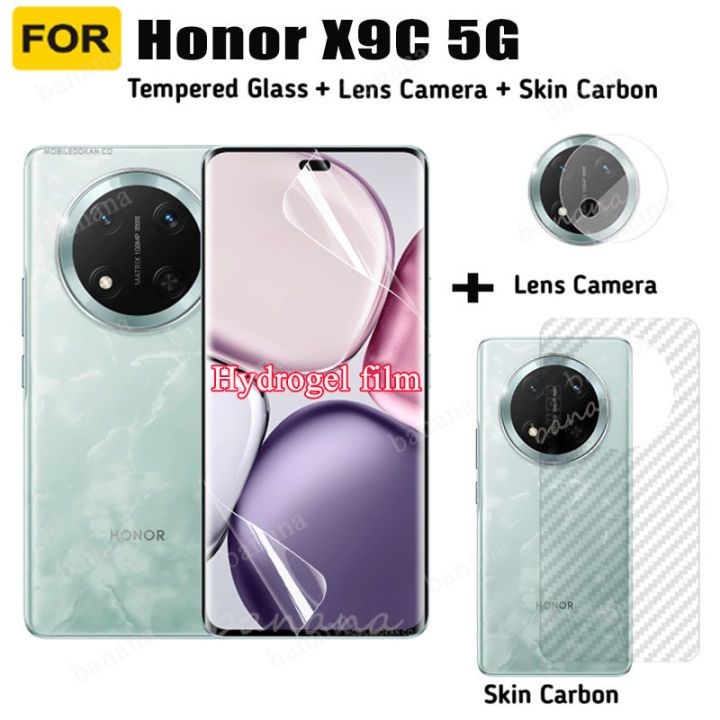 3 IN 1 Honor X9C 5G Hydrogel Soft Film for Honor X9B X9A Honor 200 Pro Screen Protector Camera Lens Glass and Back Film