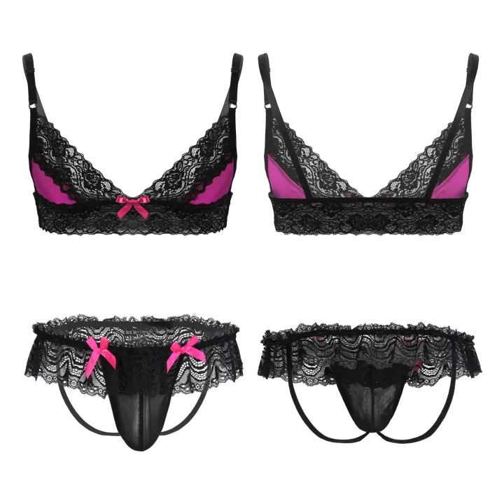 Beautiful%20Night%20Sissy%20Nightwear%20for%20Mens%20Lingerie%20Sissy%20Crossdresser%20Set%20Unlined%20Bra%20Top%20with%20Lace%20Bowknot%20Butt%20Jockstrap%20s%20-%20Image%207