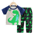 Yfashion 2pcs Boys Cotton Pajamas Set Short Sleeve Trousers Suit Air Conditioning Clothes For 1-6 Years Old Kids. 