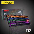 T-Wolf T17 Metal Mixed RGB Wired Gaming Mechanical Keyboard. 