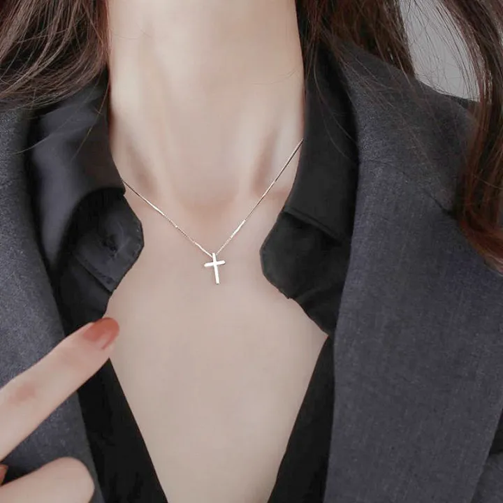 Female%20Popular%20Cross%20Pendants%20Necklaces%20/%20Elegant%20Clavicle%20Necklace%20/%20Simple%20Silver%20Color%20Chain%20Choker%20/%20INS%20Fashion%20Jewelry%20Accessories%20-%20Image%203