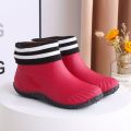 Short Fashion Non-Slip Rain Boots Rain Boots Women's Boots Kitchen Rain Boots Women's Waterproof Shoes Warm Cotton Winter Water Shoes. 