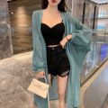 Sun Protection Clothing Women's Coat Loose Korean Style 2023 Spring and Summer New Internet Celebrity All-Matching Batwing Sleeve Mid-Length Chiffon Cardigan. 