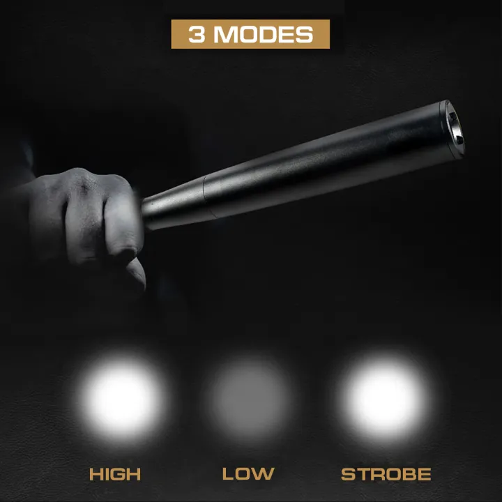 Baseball Bat LED Flashlight 3800 Lumens Super Bright aluminium alloy ...