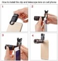 Phone Telescope Camera HD Lens Universal Clip-on 8X Zoom Cell Phone Telescope Lens For External Telescope. 