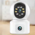 ITECH 6MP WiFi Camera with Dual Screens Two-Way Audio Baby Monitor Indoor PTZ IP Cameras CCTV Surveillance Home Security ICSee WID. 