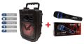 Bluetooth Rechargeable Speaker KTS-1352 with SN-222 Microphone Combo Pack for Karaoke. 