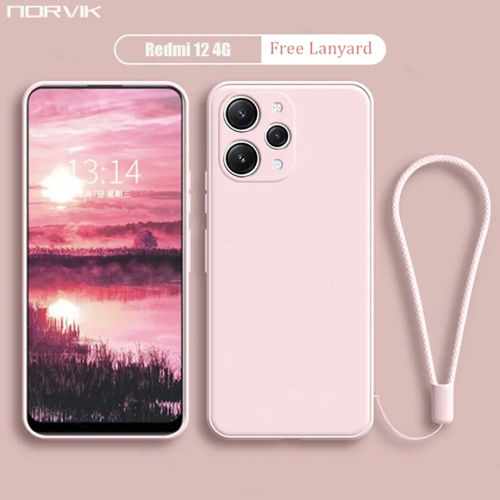 NORVIK%20for%20Xiaomi%20Redmi%2012%204G%20Phone%20Case%20Lens%20Protection%20Casing%20Solid%20Straight%20Edge%20Liquid%20Silicone%20Soft%20TPU%20Back%20Cover%20with%20Lanyard%20N26-D2%20-%20Image%209