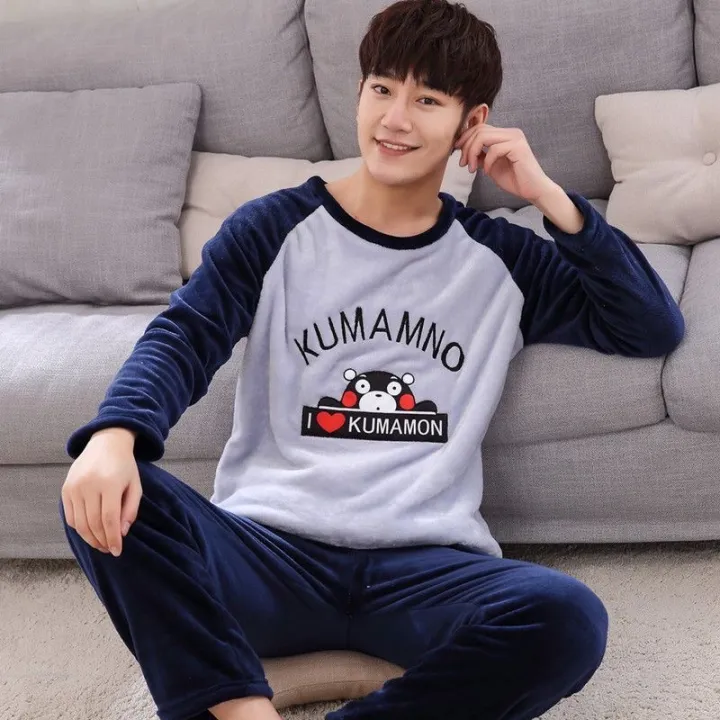 Coral%20Velvet%20Pajamas%20Men's%20Winter%20Thickened%20Velvet%20Padded%20Spring,%20Autumn%20and%20Winter%20Men's%20Flannel%20Home%20Wear%20Winter%20Men%20Suit%20-%20Image%204