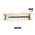 Heavy Duty Large Canvas Tote Bag with Zipper - 14.5 inches (L) * 3 inches (W) * 16 inches (H). 