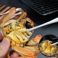OYPFXMI 6Pcs Seafood Tools Set Including 2 Forks 2 Lobster Crackers Nut Cracker ,Crab Crackersand 2 Lobster Crab Mallets. 