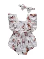 Infant Baby Girls Floral Clothes Ruffle Romper Tops Floral Summer Cute Baby Girl Outfit Clothing The cotton content is greater than 50%. 