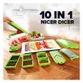 Genius Nicer Dicer Plus 12 In 1 Multi Chopper Vegetable Cutter Fruit Slicer Stainless steel blades. 