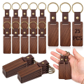 25PCS Wooden Keychain Blanks Rectangle Wood Keychain. 