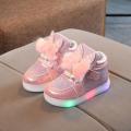 【BestGO】Princess Girls Sneakers Toddler Infant Kids Baby Girls Cartoon Rabbit LED Luminous Sport Shoes Sneakers. 