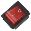 4 Pin Double Pole Single Throw-1 x Rocker Switch-Black, Red. 