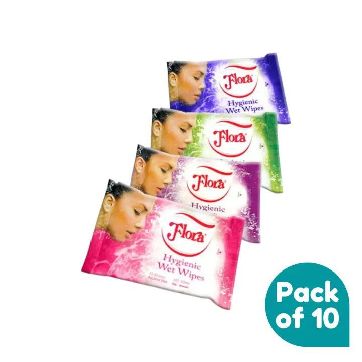 Flora Wet Wipe Assortment 10 Sheets -  WET0008
