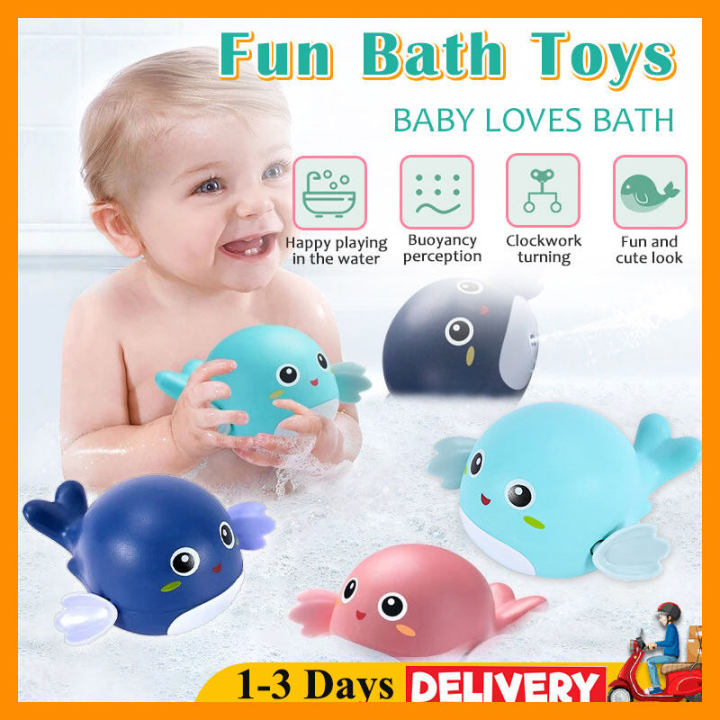 Baby bath toys Little Turtle And Dolphin Swimming Plaything Showering Funny Toys Clockwork Cute Water Gliding Toys Mainan Bayi Mandian