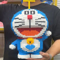 Children's toys female tall small pellet assembly compatible with LEGO bricks Doraemon blue fat difficulty fun gift boutique. 