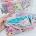 ☟Sanrio Compasses Kuromi My Melody Cartoon Set of 7 Sets of Compass Ruler Math Geometry Tools Sc t☞. 