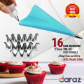 High Quality 16 Pieces Cake Decorating Kit Supplies Set Tools Piping Tips Pastry Icing Bags Nozzles Piping Bag Cake decoration tools kitchen accessories baking tools.. 