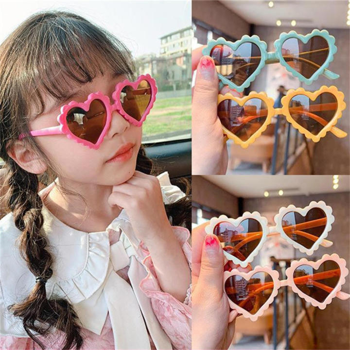 Plastic Cartoon Heart Sunglasses Shades UV400 Children Sunglasses Baby Sunglasses for Kids Party accessories Outdoor activities Beachwear Summer Kids Daraz.lk