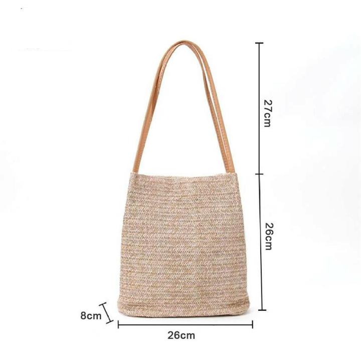 Fashion%20Women%20Bucket%20Bag%20Straw%20Bags%20Woven%20Shoulder%20Bag%20Handbag%20Crossbody%20Bag%20Leisure%20Style%20Suitable%20for%20Casual%20Summer%20-%20Image%205