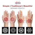 Apcute Temporary Mehndi Tattoo mehendi stencil reusable Set of 18 pc Combo Pack Mehandi Stencils for Women, Girls And Kids, Easy To Use In Just 4 Steps  (FROM INDIA). 
