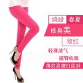 Season Extended Outer Match Skinny Pants Close-Fitting without Pocket Candy Color High Waist Autumn  3 Leggings Stretch Cotton Spring and Summer. 