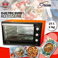 Ozone Electric Oven With Rotisserie & Baking – 25 Liters ( 2 Kg ) -1 Year Warranty. 