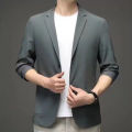 High-End Single Western Thin Ultra-Thin Stretch New Coat Sun Protection Ice Silk Suit Men's Thin Suit Summer Summer. 