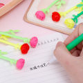 Cute Gel Pens Funny Creative Rose Flower Pen Stationery Ballpoint Students Gift Decor Accessory. 