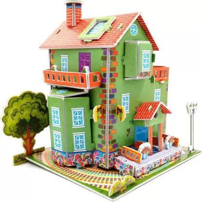 DIY 3D Jigsaw Puzzle House Education toy for kids 33 Pcs | Daraz.lk