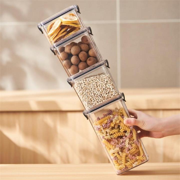 1Pcs Sealed Jars Kitchen Grain Storage Organizer Large Plastic Moisture-proof Storage Box Household Seasoning Jars
