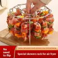 【Fast Delivery 1-4 day】6Qt/8Qt Air Fryer Skewer Stand Vertical Multi-pin Stainless Steel BBQ Holder Air Fryer Accessories for Grilling Kitchen Kabobs. 