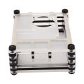 Acrylic Transparent / Clear & Black Case Cover for Raspberry Pi 4 Model B, with Cooling Fan for Raspberry Pi 4B. 