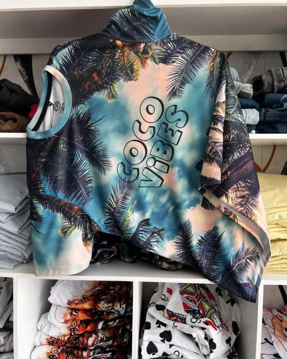 Sublimation Coco Vibe  Printed Men's T-Shirt  Colorful 190gsm High Quality Polyester Material  Casual Wear Regular Fit.